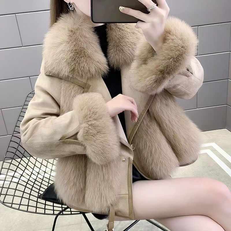 Elegant Imitation Fox Fur Jacket