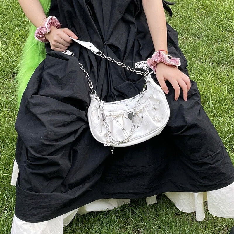 Gothic Patent Leather Crossbody Bag
