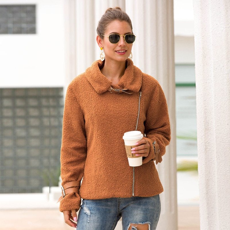 Composite fur biker jacket