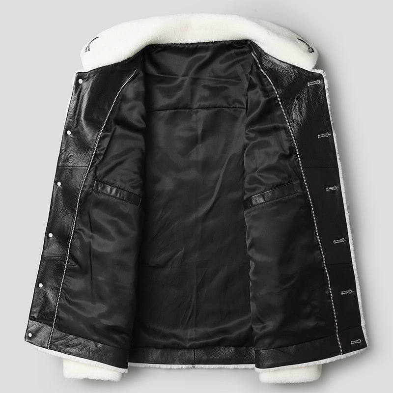 Lamb Fur Varsity Jacket