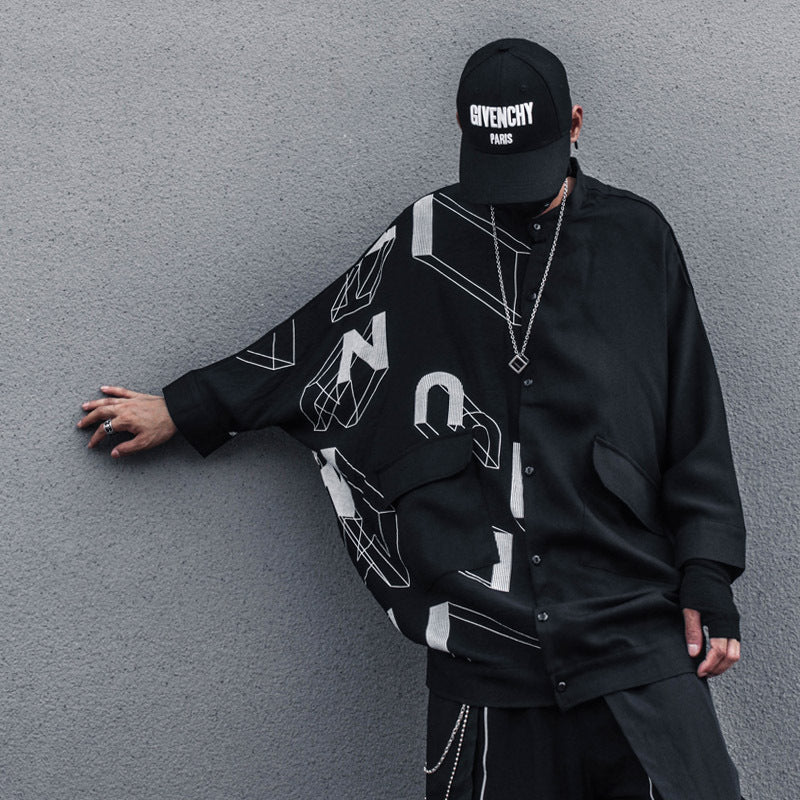 Geometric Lazy Loose Sleeve Shirt