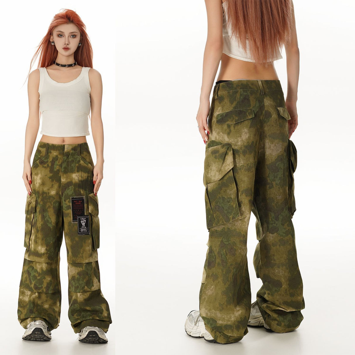 American Retro Jungle Camouflage Amekaji Multi-pocket Design Military Fan Casual Trousers
