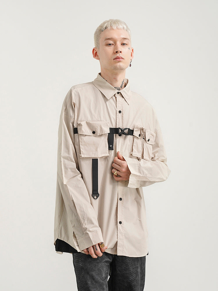 Multi-pocket, Loose Button Up Shirt
