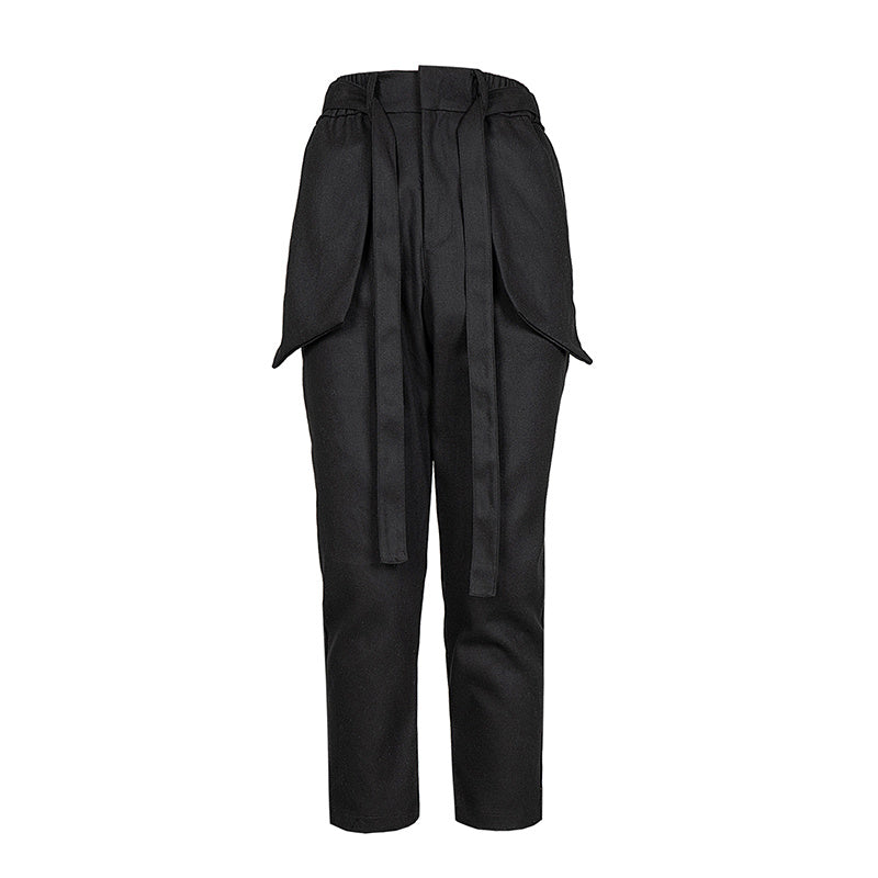 Woolen Ribbon Loose Casual Trousers