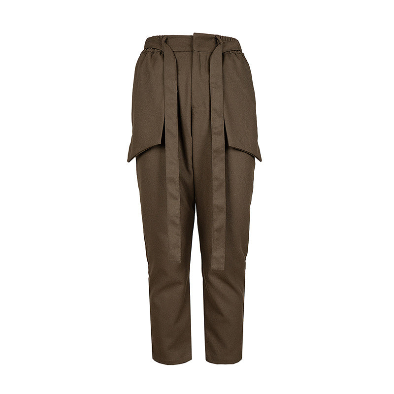 Woolen Ribbon Three-dimensional Tailoring Men's Loose Casual Trousers