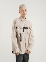 Three-dimensional Tailoring Multi-pocket Function Loose Shirt Jacket