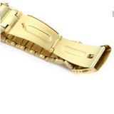 Gold steel strap quartz watch