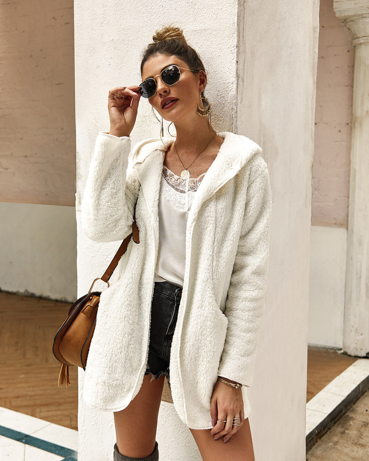 Fur hooded jacket