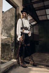 Gear Duke Steampunk Industrial Gothic Gothic Sling Fashion Strap Men's Slim Short Leather Vest Women