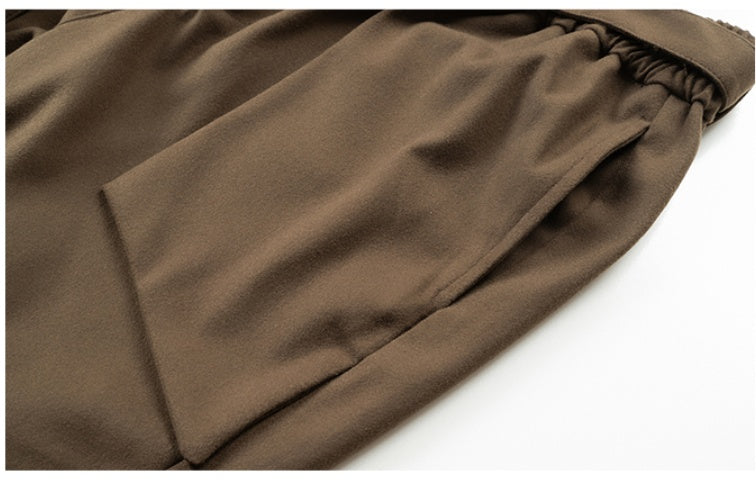 Woolen Ribbon Three-dimensional Tailoring Men's Loose Casual Trousers