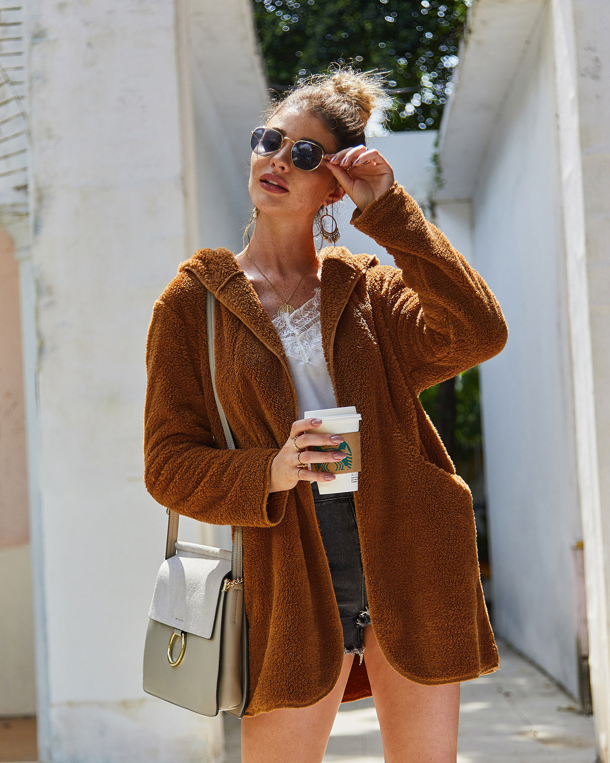 Fur hooded jacket