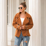 Composite fur biker jacket