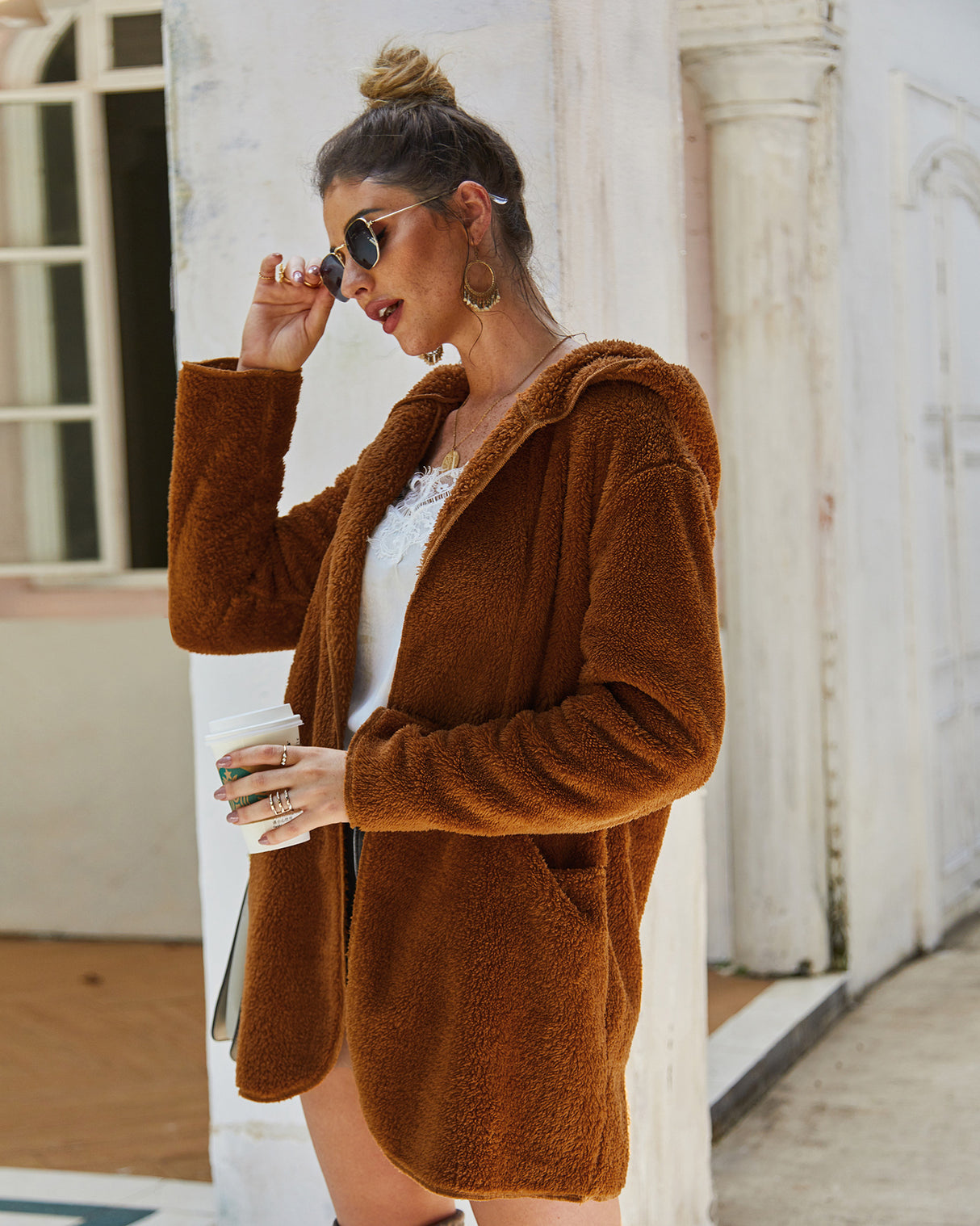 Fur hooded jacket