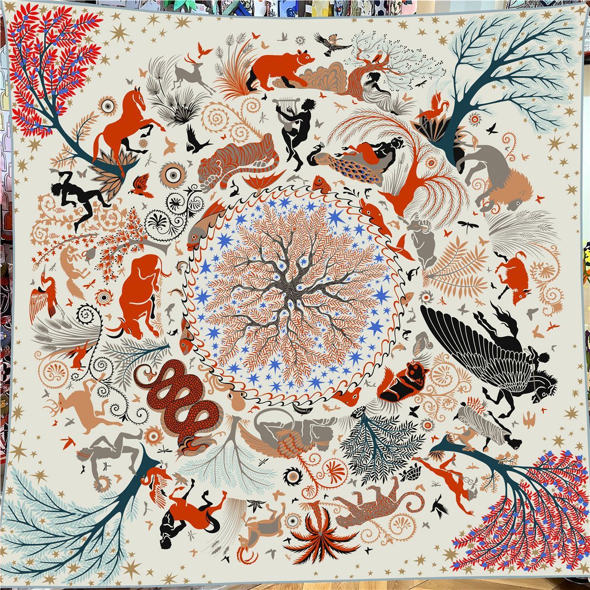 Jungle Animal Silk-like Fur Women's Shawl Warm Scarf