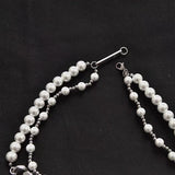 Double-layer Pearl Stacked Cuban Link Chain Stitching Necklace