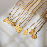 Statement Square Tarot Signet Pendant Necklace