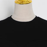 French Heavy Industry Rhinestone Side Three-dimensional Tailoring Is Thin And Short-sleeved Women