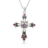 Gothic  Zircon Cross NecklaceEuropean