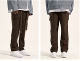 Woolen Ribbon Three-dimensional Tailoring Men's Loose Casual Trousers