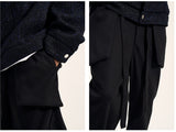 Woolen Ribbon Three-dimensional Tailoring Men's Loose Casual Trousers