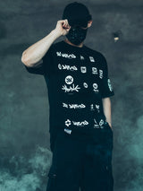 Avant Garde Men's Underground Electronic Music Trend Short Sleeved T Shirt