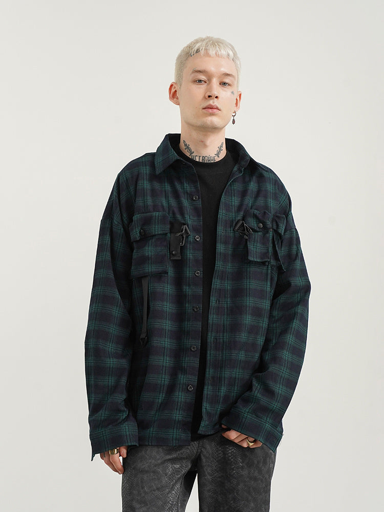 Three-dimensional Tailoring Multi-pocket Function Loose Shirt Jacket