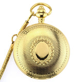 Rich Gold Double-sided Polished Classic Retro Pocket Watch