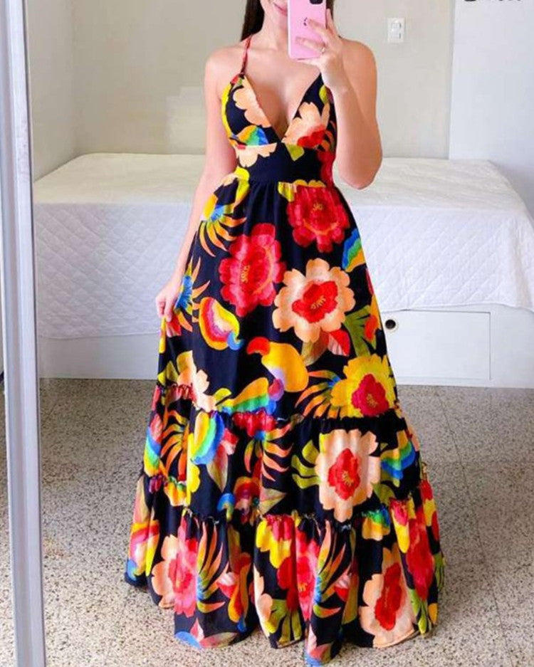 Fashion Print Urban Casual Women's Swing Dress