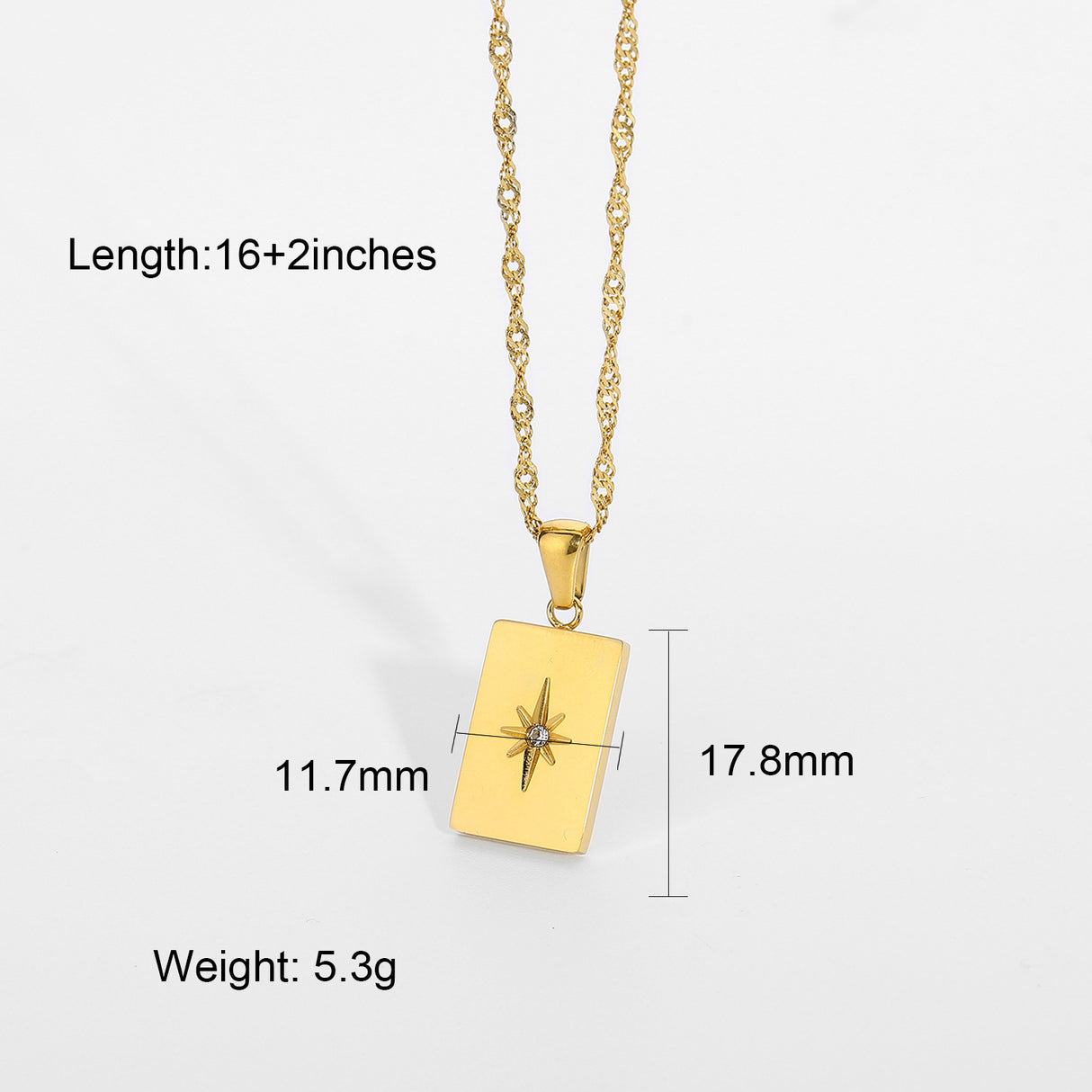 Statement Square Tarot Signet Pendant Necklace