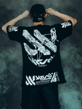 Avant Garde Men's Underground Electronic Music Trend Short Sleeved T Shirt
