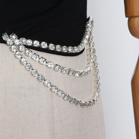 French Heavy Industry Rhinestone Side Three-dimensional Tailoring Is Thin And Short-sleeved Women