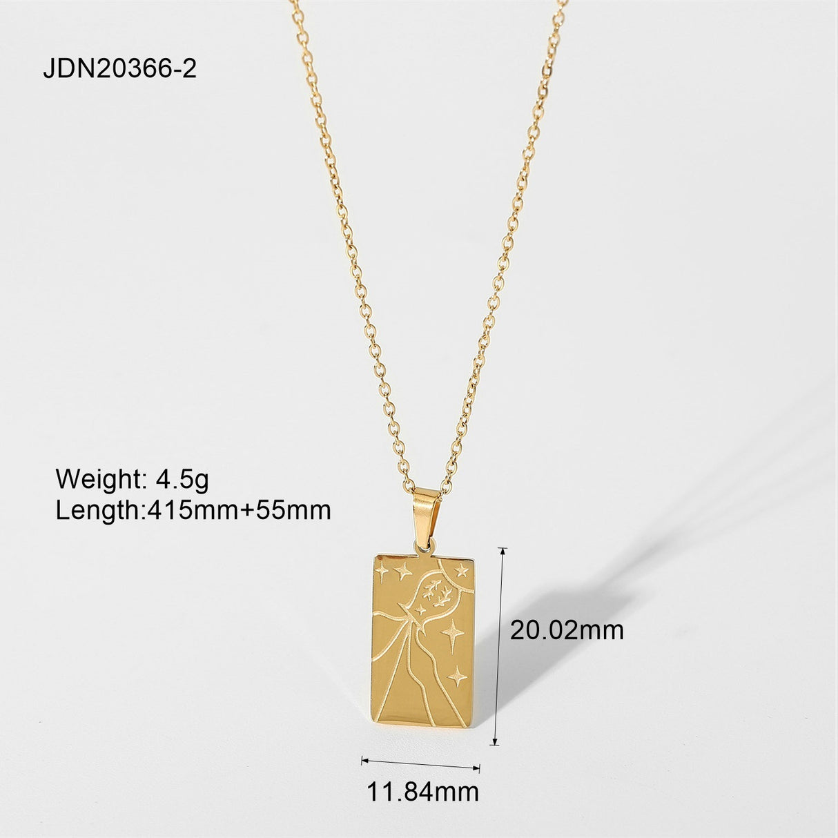 Statement Square Tarot Signet Pendant Necklace