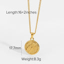 Statement Square Tarot Signet Pendant Necklace